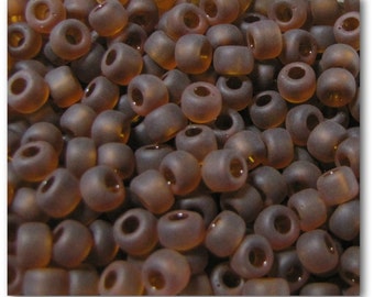 6 0 Transparent Matte Rootbeer seed beads, 20 grams Seed Beads, Brown Seed Beads, Rootbeer Seed Beads, Japanese Seed beads #5611 Item #488