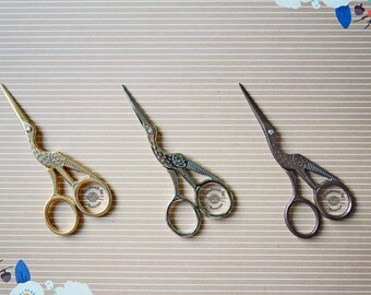 Stork Scissors | Embroidery Scissors | Vintage Shears | Bird Scissors