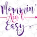 Mommin' Ain't Easy Cut File Mothers Day SVG Mom Mum Mommy Tshirt Clipart Svg Dxf Eps Png Silhouette Cricut Cut File Commercial Use