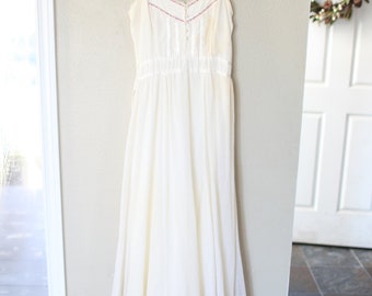 vintage gunne sax corset cream lace guazy gown dress