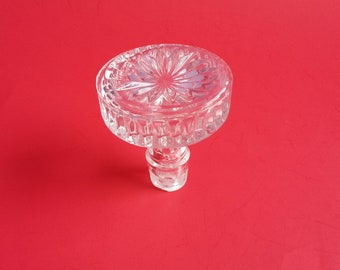 Glass bottle stopper, faceted cut glass bottle stopper,crystal decanter stopper - B8