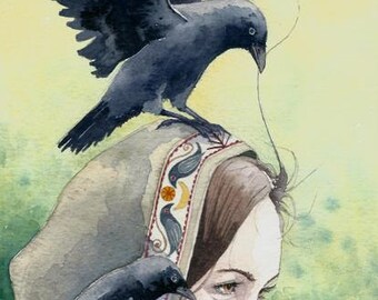 She Walks in Grace' 12" x 8" fantasy print by Danielle Barlow