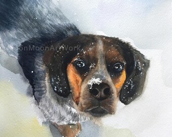 mother's day gift, Custom pet Portrait, Custom Portrait, animal portrait, Pet painting, original watercolor painting, anniversary gift