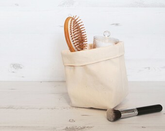 Storage basket, storage bin or favor bags made from Cotton, eco friendly storage, Fabric basket, Fabric Bin, Makeup organiser,