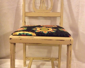Rare Folding Belle Harp Chair in Yellow and Black