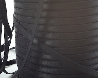 5yds Elastic Shiny Satin Black Baby Headbands 1/4 inch - 6mm Elastic Underwear Elastic Bra Making Supplies Sateen Elastic