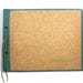 Vintage 1950s 10x12 photo album, brown cork and green cover, scrapbook, sketchbook, black pages, landscape photograph book, tied binding