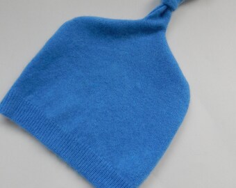 Recycled Blue Cashmere Baby Hat 12-24 months