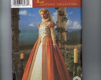 Costume Sewing Pattern Simplicity 8881 Renaissance Elizabethan Costume Dress Shakespeare in Love Size 6 8 10 12 or 14 16 18 20 UNCUT