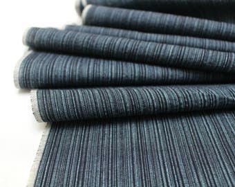 Japanese Kasuri Ikat. Tusmugi Cotton. Traditional Kimono Bolt of Striped Fabric. (Ref: 1864)