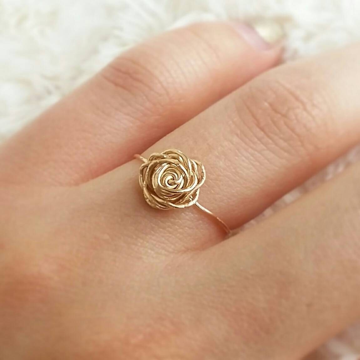 Gold rose ring gold filled ring wire rose ring wire