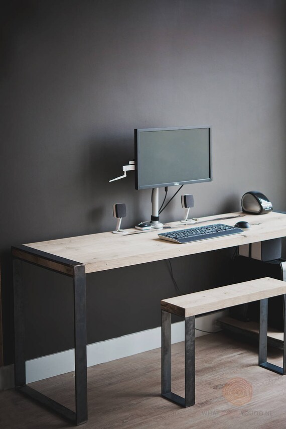 Industrieel bureau Staal &amp; Hout Modern meubel