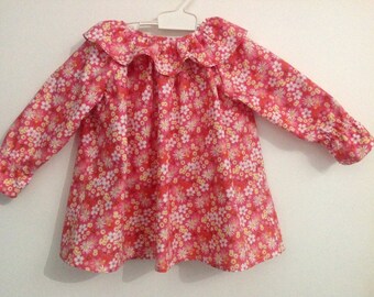 Pretty flowers sparkle salmon blouse