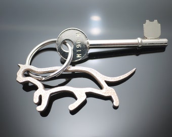 Prowling Cat Key Chain Keyring