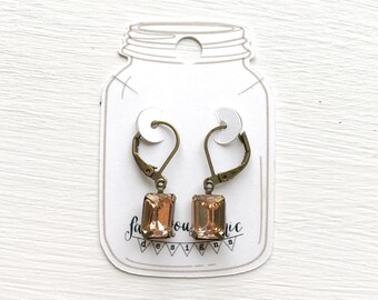 Champagne Vintage Crystal Earrings