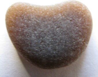 Seaglass brown heart, beach glass brown heart