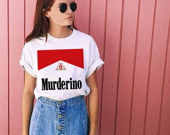 My Favorite Murderino Smokin Babe Graphic Tee - MFM My Favorite Murder Murderino White Graphic Tee