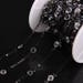 Custom Length/6mm Faceted slice Round Beads Clear Glass Chains,Plated Black Wire Wrapped Coin Glass Rosary Chains DIY Women Jewelry Necklace