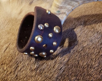 Brass studded cuff