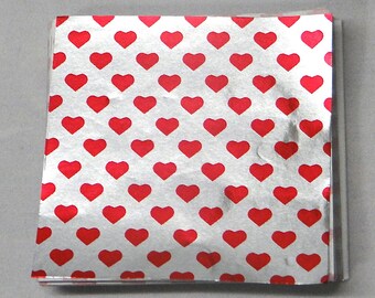 Valentines Day Heart Print Candy Foil Wrappers Confectionery Foil 125 count