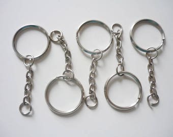 Set of 5 Silver key ring