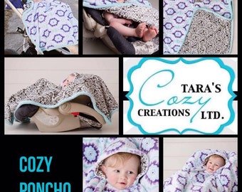 CUSTOM PONCHO- Car Seat Safe- Minky Poncho - Car Poncho - Kid Poncho - Tara's Cozy Creations Poncho - Baby Poncho - Ships in 1-3 Days