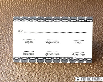 Potluck Dining Cards – Pack of 10 Letterpress