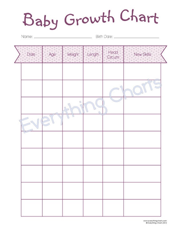 Baby Growth Chart PDF File Printable