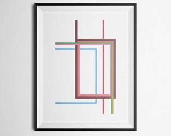 Chicago Loop Minimalist Transit Map Wedding Anniversary Birthday Print