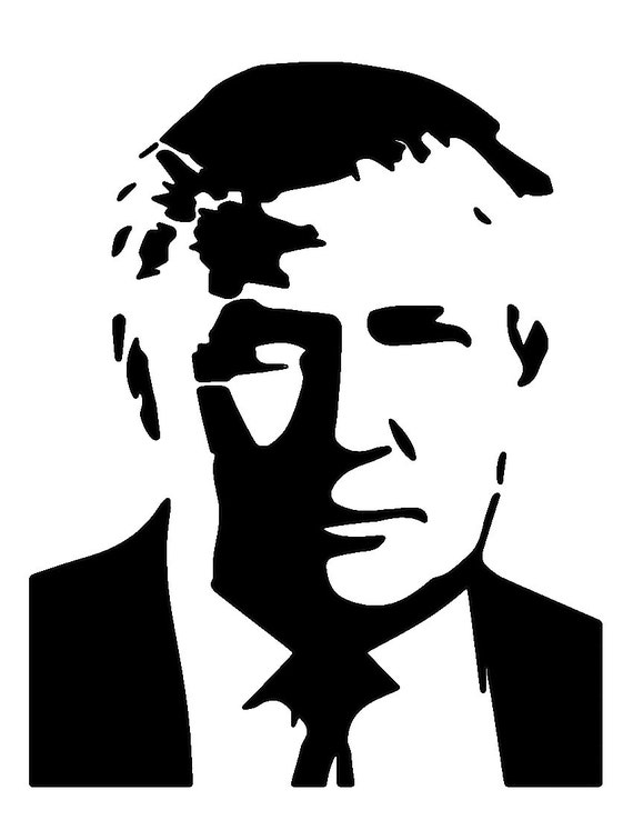 Stencil Donald Trump President United States Svg Dwg Dxf Png