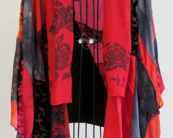 Large Red and Black Kimono