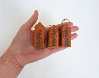 Message house miniature house little ceramic house tiny house dream gift for her hanging mini house valentines gift