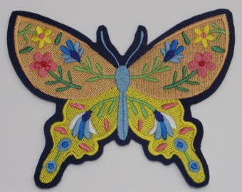 Butterfly Iron-on Patch. Embroidered Patch. Sew-On Patch.