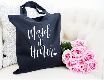 Maid of Honor tote, Wedding Party Tote, Wedding Party Gift, Tote Bag, Wedding Gift, Personalized Tote, Bridal Party Tote