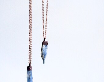 Kyanite crystal necklace | Raw kyanite jewelry | Kyanite crystal pendant | Blue kyanite necklace | Rough kyanite jewelry | Kyanite necklace