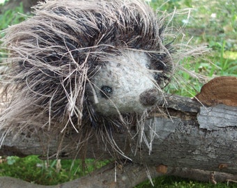 Hedgehog plush toy, hedgehog toy, hand knit and felted stuffed hedgehog, hedgehog stuffed animal, woodland nursery decor, made to order