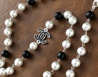 Beautiful black white pearls silver Necklace ,Black White Necklace,Modern necklace,Wedding Necklace