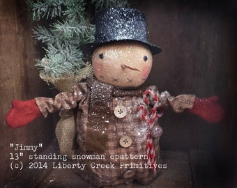 Primitive Standing Snowman Jimmy Epattern