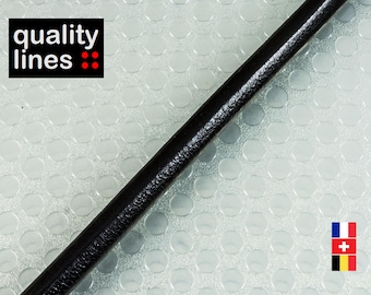 X 18CM - leather 5mm round black (18cm is enough to make a bracelet up to size XL)