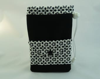 Black and white pouch for phone or camera