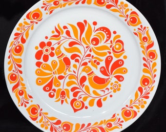 Retro Hungarian Folk Alfoldi Porcelain Wall Plate 28.5cm