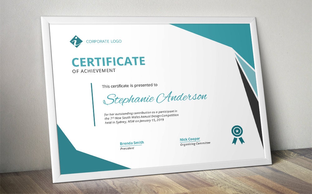 Modern Corporate Business Certificate Template For MS Word Modern Corporate Business Certificate Template For MS Word
