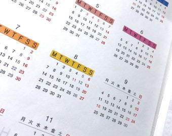 Weekly headers for Hobonichi Cousin A5