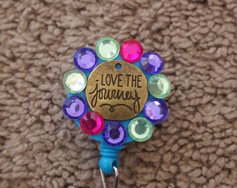 Love the journey homemade badge reel