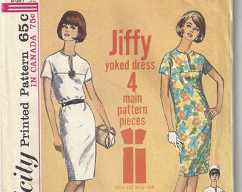 Vintage 60s Simplicity Sewing Pattern 5875 Size 12 Bust 32 Yoked Dress Uncut