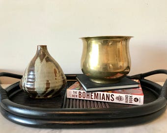 vintage brass planter, round brass pot, vintage brass, brass decor, brass planters, brass vase, brass accents