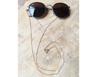 Stainless Steel Triangle Sunglass Strap | Eyeglass Cord | Rose Gold Silver Eyeglass chain | Sunglass Lanyard | Triangle Pendant Sun Straps