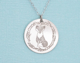 Fox Necklace - Woodland Jewelry - Silver Charm Necklace