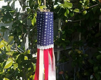 Patriotic Home Decor, Patriotic Door Hanger, Patriotic Wall Hanging, Patriotic Flag, Patriotic Windsock, Windsock
