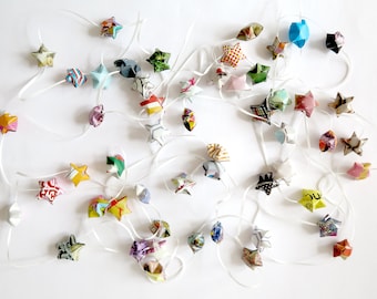 Origami lucky stars garland//set of 5